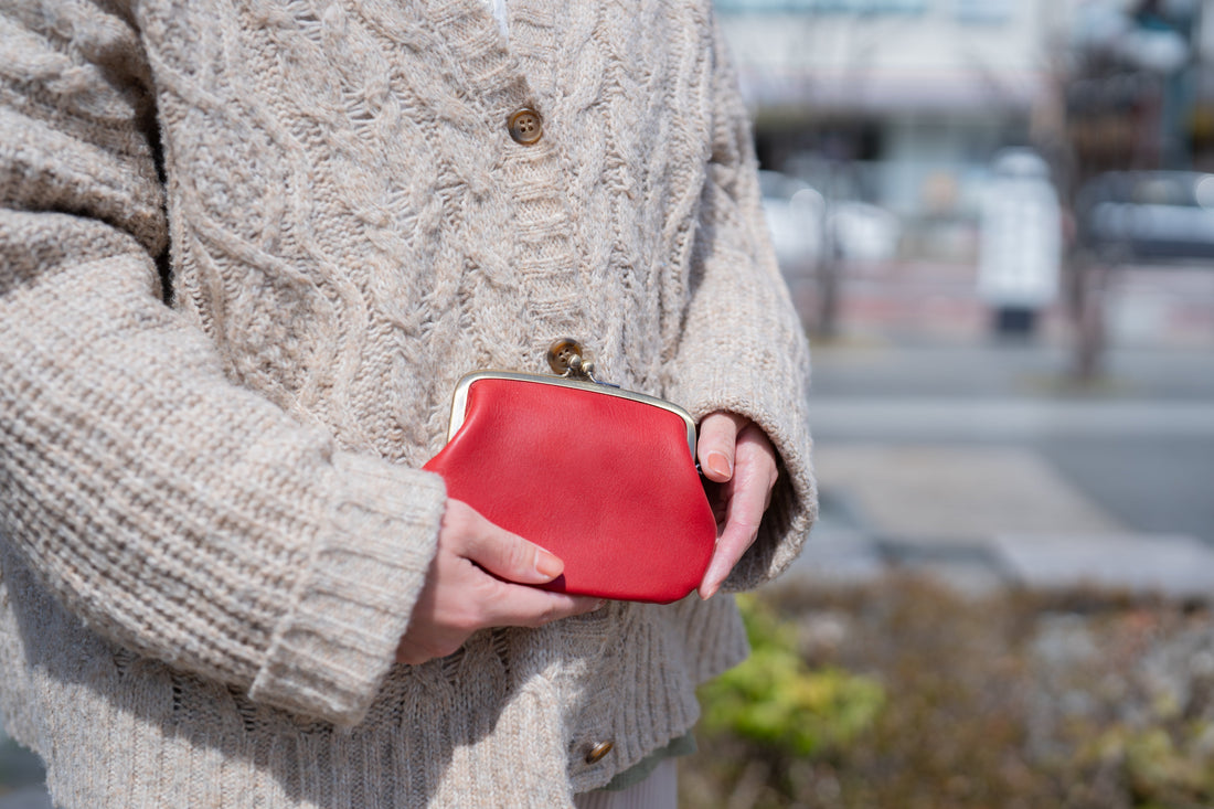 新商品：ふたえがま口 ポーチ