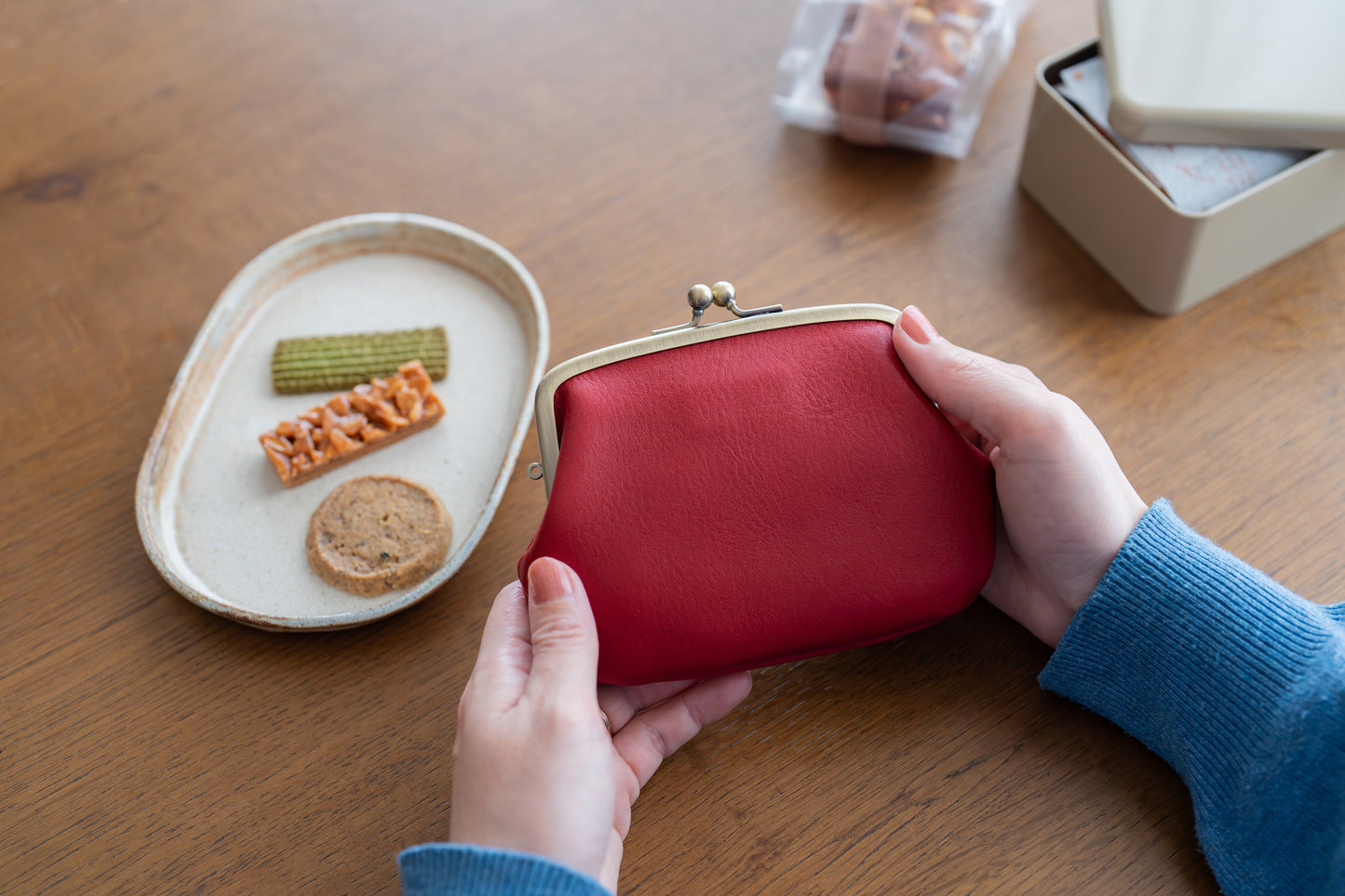 【ふたえがま口ポーチ】cuwatto-futae