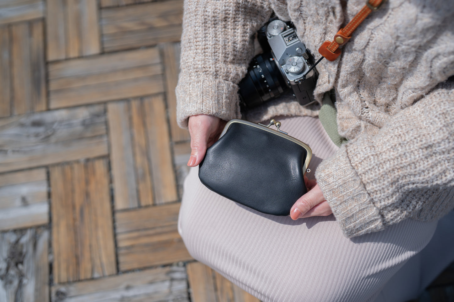 【ふたえがま口ポーチ】cuwatto-futae