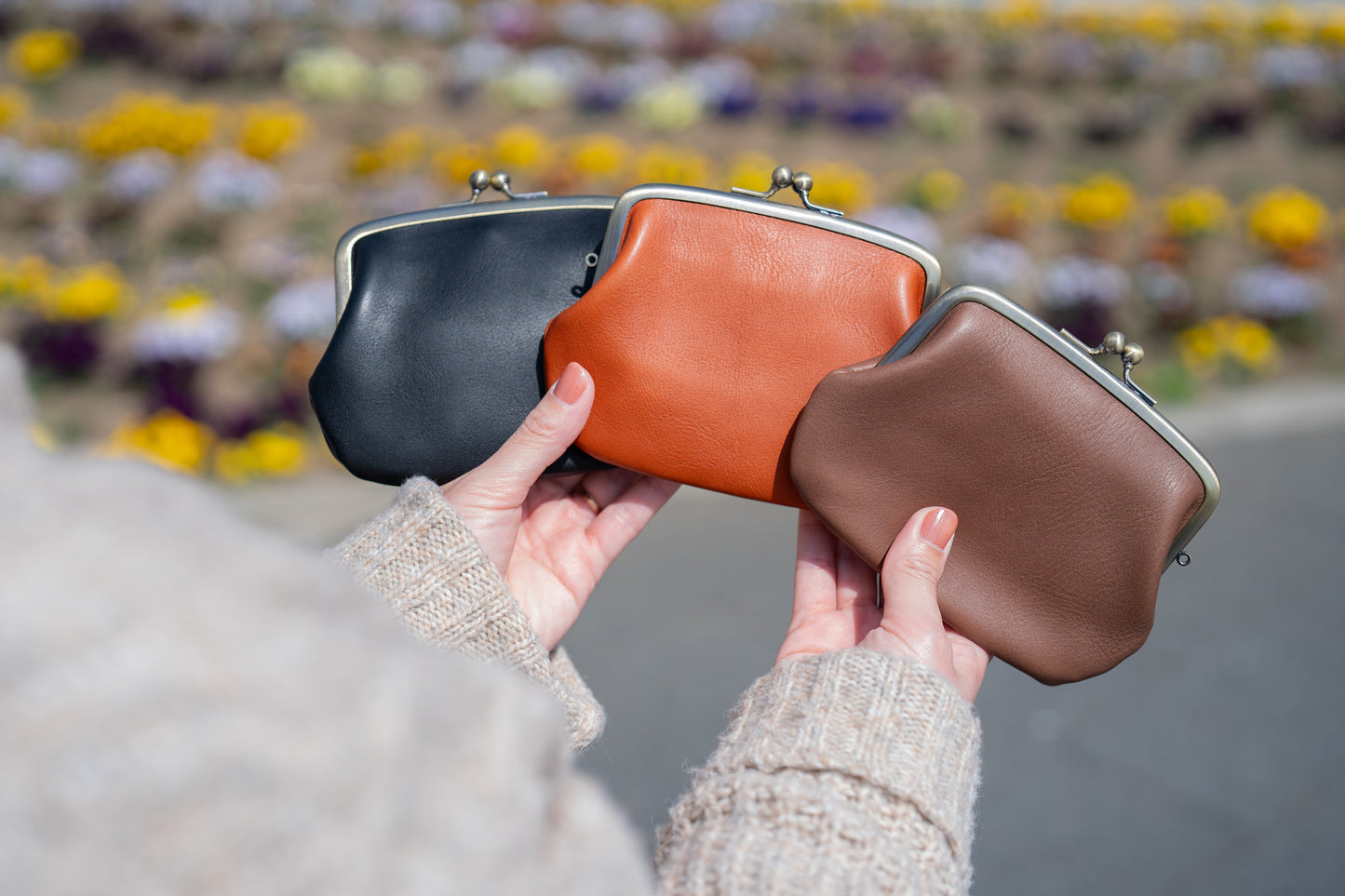 【ふたえがま口ポーチ】cuwatto-futae